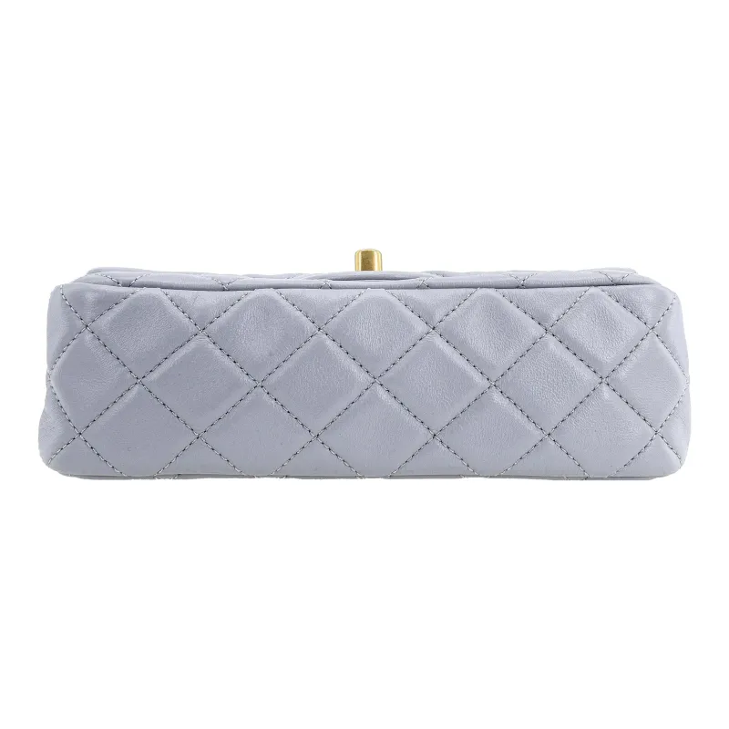 CHANEL Classic Flap CF21B Fall Leather Shoulder Bag, Crossbody Bag Mini Women's Cool Gray-3