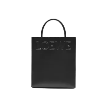 LOEWE Glossy Cow Leather Tote Bag Shopping Bag Handbag Regular Women's Black