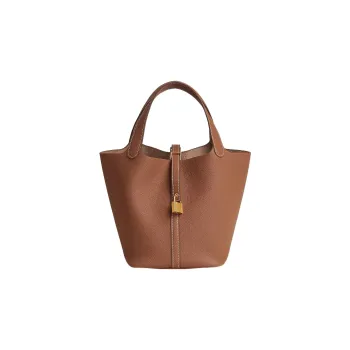 HERMES Picotin Lock Maurice Bullock Leather Basket Bag Handbag Bucket Bag 22 Women's 34 Fauve Light Tawny