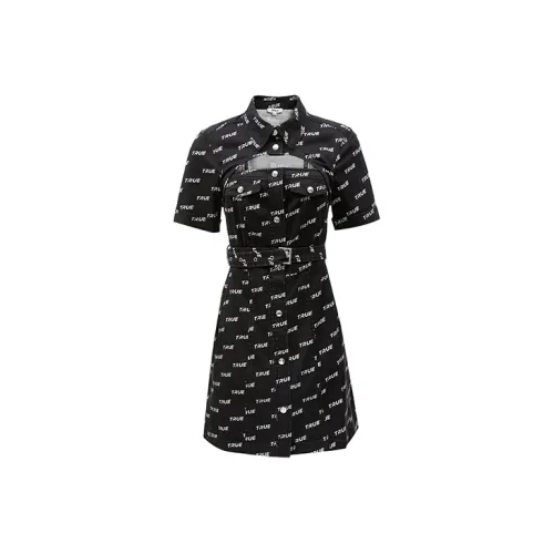 ONLY Short-Sleeved Dresses Women's Laboratory Print OTHER_LAB AOP-SMALL_BLACK_S