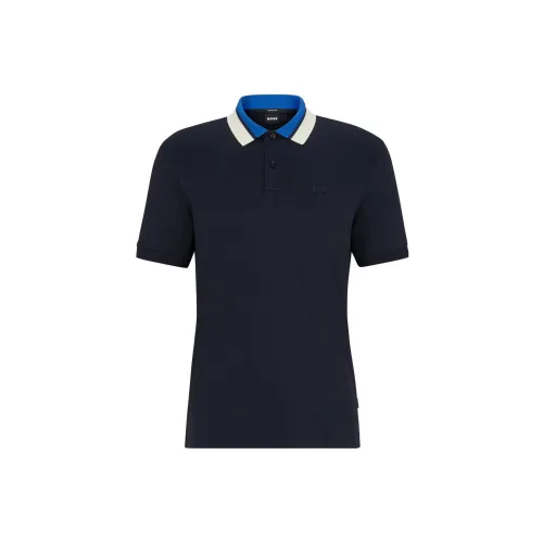 HUGO BOSS Polo Shirts Men Navy Blue