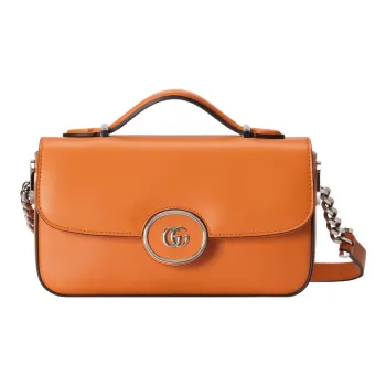 GUCCI Leather Handbag, Shoulder Bag, Crossbody Bag Mini Women's Orange