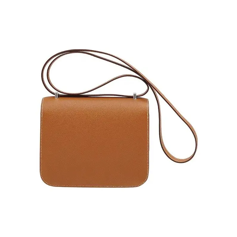 HERMES Constance Epsom Leather Shoulder Bag Crossbody Bag Mini Women's 37gold Gold Brown-2