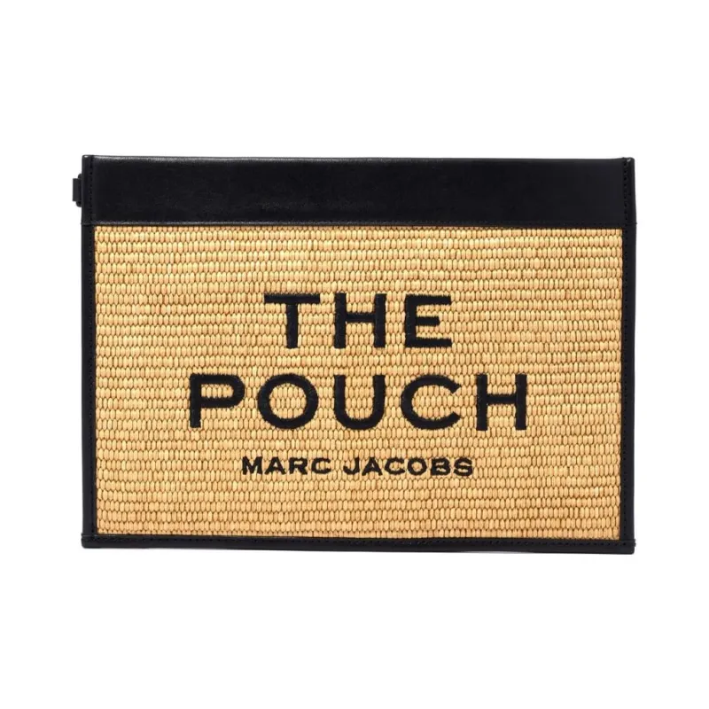 MARC JACOBS Cotton Wristband Clutch Tubas Women's Sand Beige Yellow Black-1