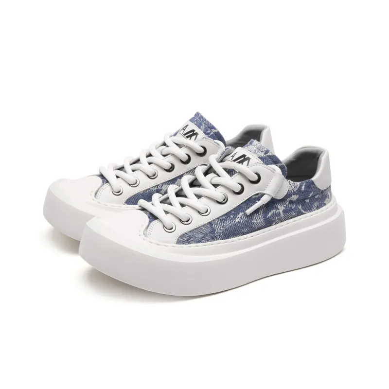 Anthony Miles Stylish Skateboarding Shoes Men's White Blue-1