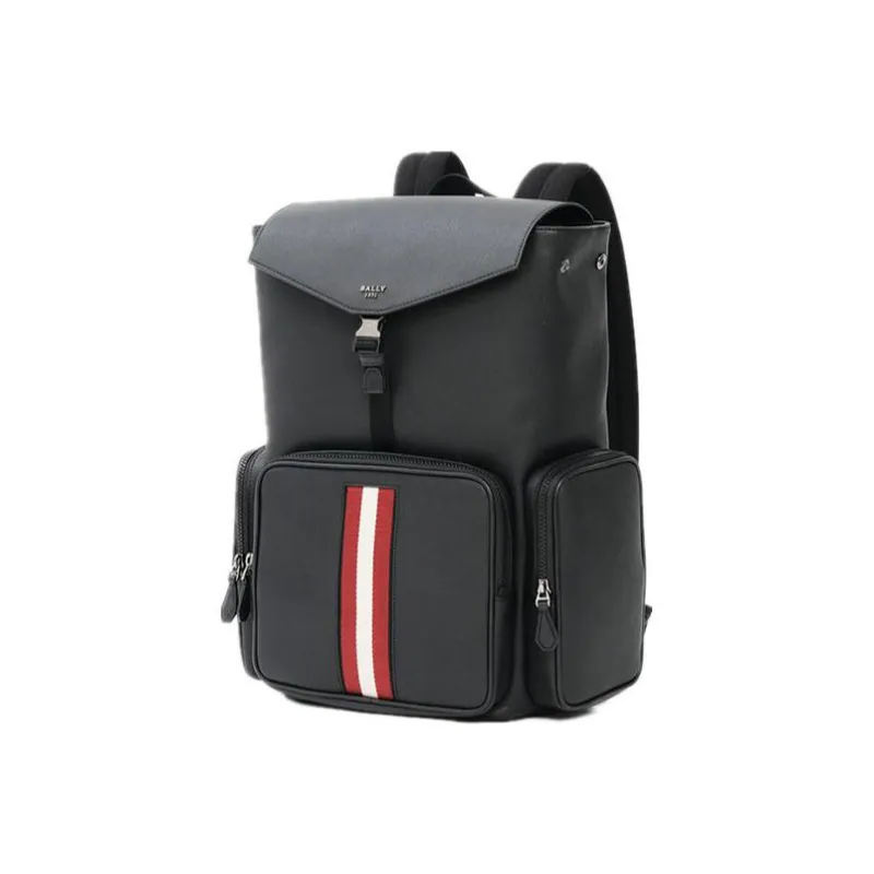 BALLY Recycled Nylon Backpack Large Size Men's Black-1