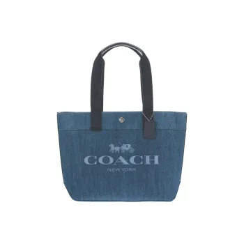 COACH Denim Tote Bag, Shopping Bag, Handbag, Shoulder Bag Women's Blue
