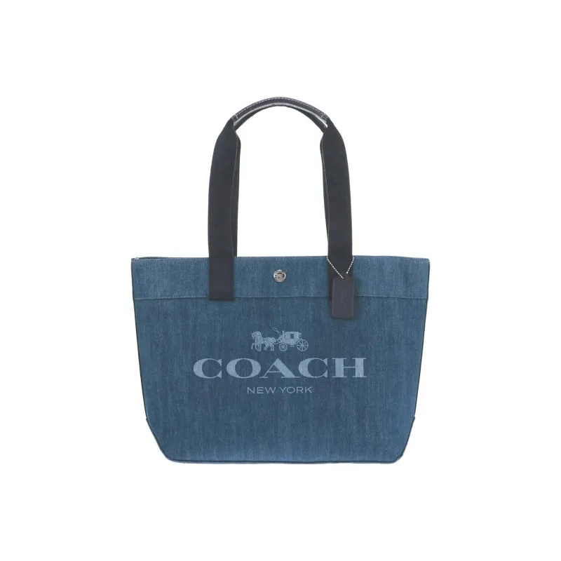 COACH Denim Tote Bag, Shopping Bag, Handbag, Shoulder Bag Women's Blue-0