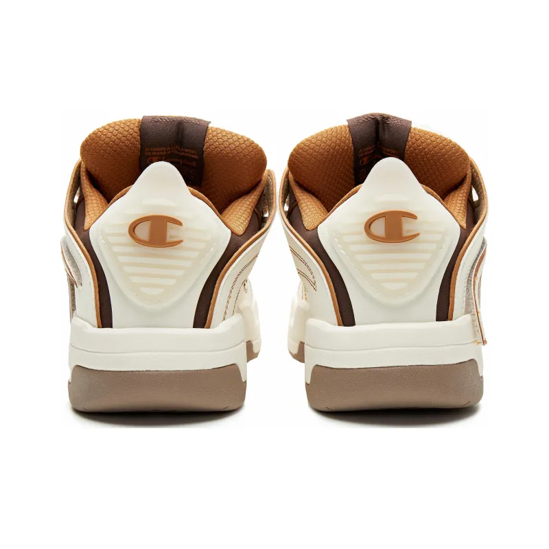 Champion Puffy Shoes, Tear And Play Low Top Skateboard Shoes Women's White Umber-3