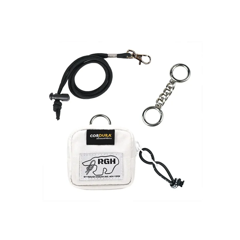 Rough Enough Nylon Fabric Key Pouch Small Size Unisex White-0