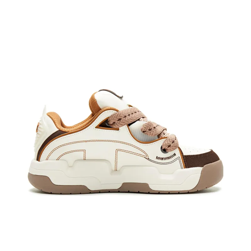 Champion Puffy Shoes, Tear And Play Low Top Skateboard Shoes Women's White Umber-1