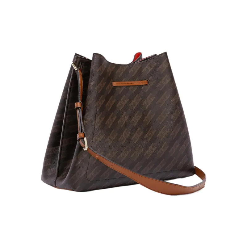Furla Gioia Leather Bucket Bags Shoulder Bag Crossbody Bag Small Size Women's Coffee-2