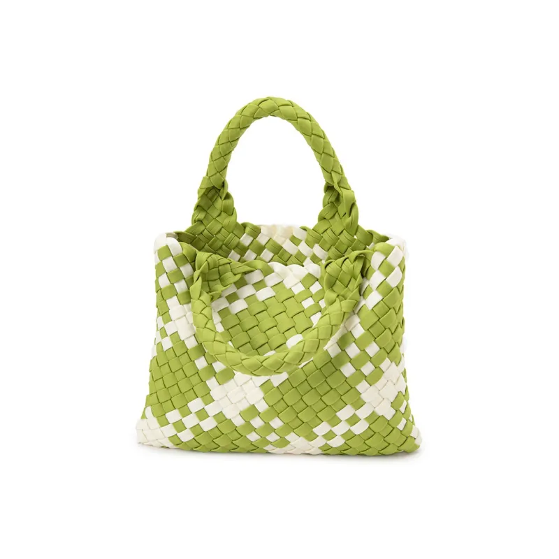 VENOF Cow Leather Handbag Medium Size Women's Don't Be Anxious Banana Green/Exotic Viola Purple-1