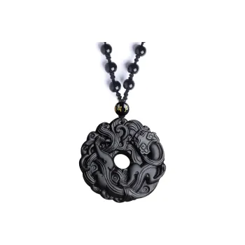 CHIEMOT Obsidian Necklaces Men's