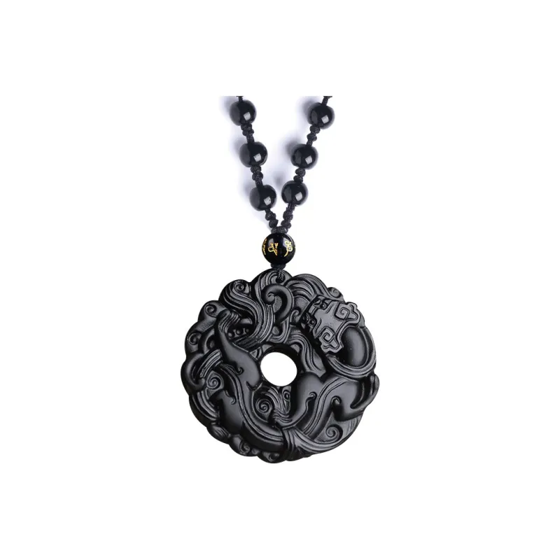 CHIEMOT Obsidian Necklaces Men's-0