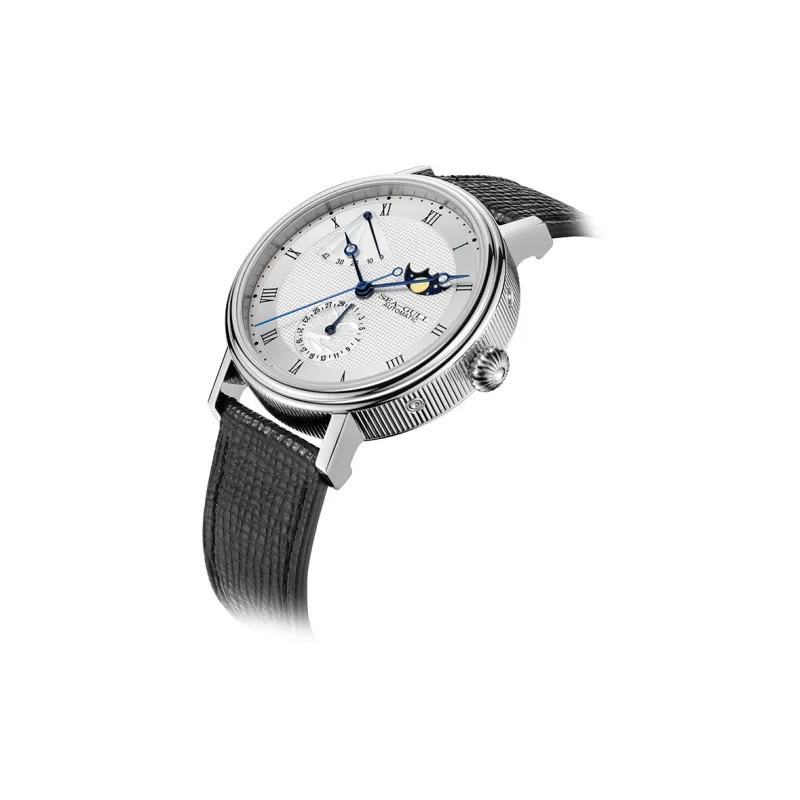Sea Gull Masterpiece Collection Automatic Mechanical Movement Genuine Leather Strap Watch Men's Watches White Dial-2