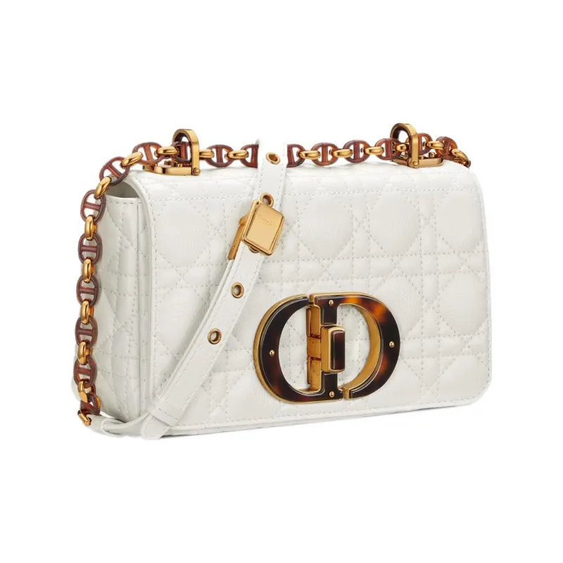 DIOR Caro Calfskin Crossbody Bag Shoulder Bag Women's White-2