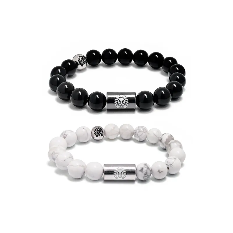 Rastaclat White Turquoise Small Lion Bracelet Chinese Style Beaded Bracelet Unisex-10