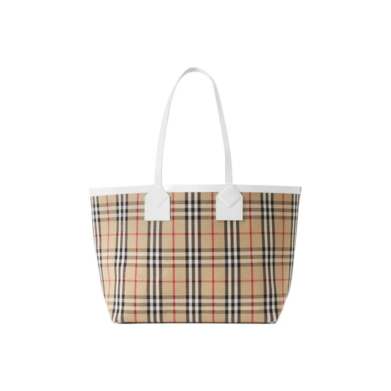 Burberry Cotton Canvas Tote Bag Shopping Bag Canvas Bag Handbag Medium Size Women's Light Brown-2