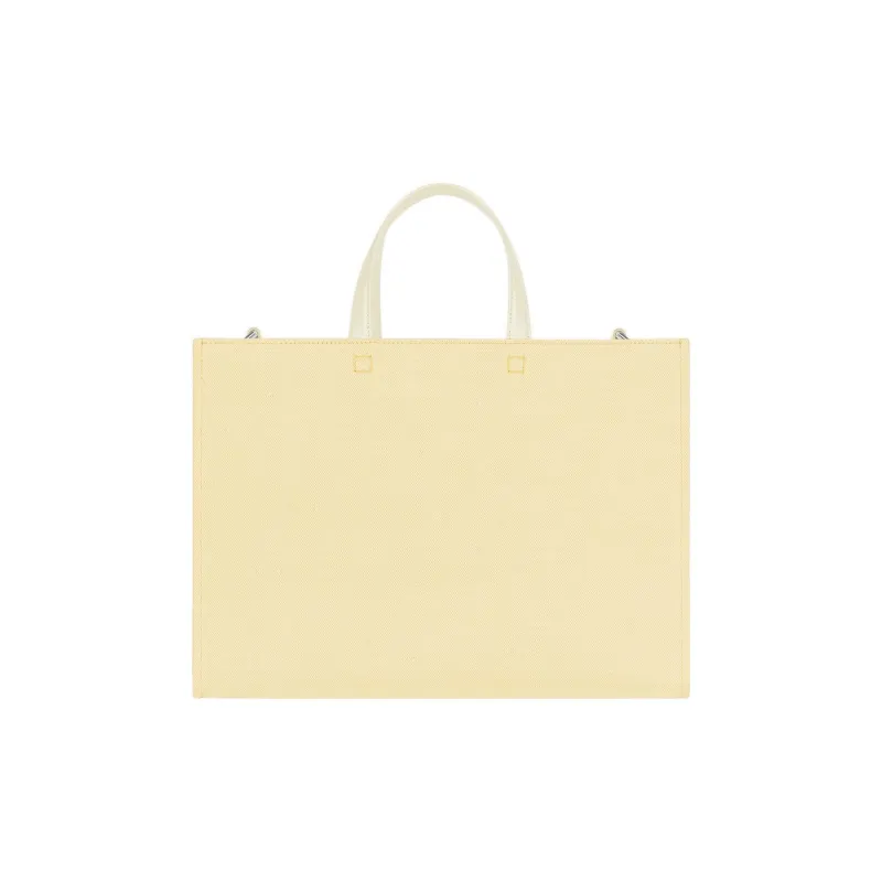 GIVENCHY Washed Cotton Canvas Bag, Tote Bag, Shopping Bag, Handbag Medium Size Women's Light Yellow-2