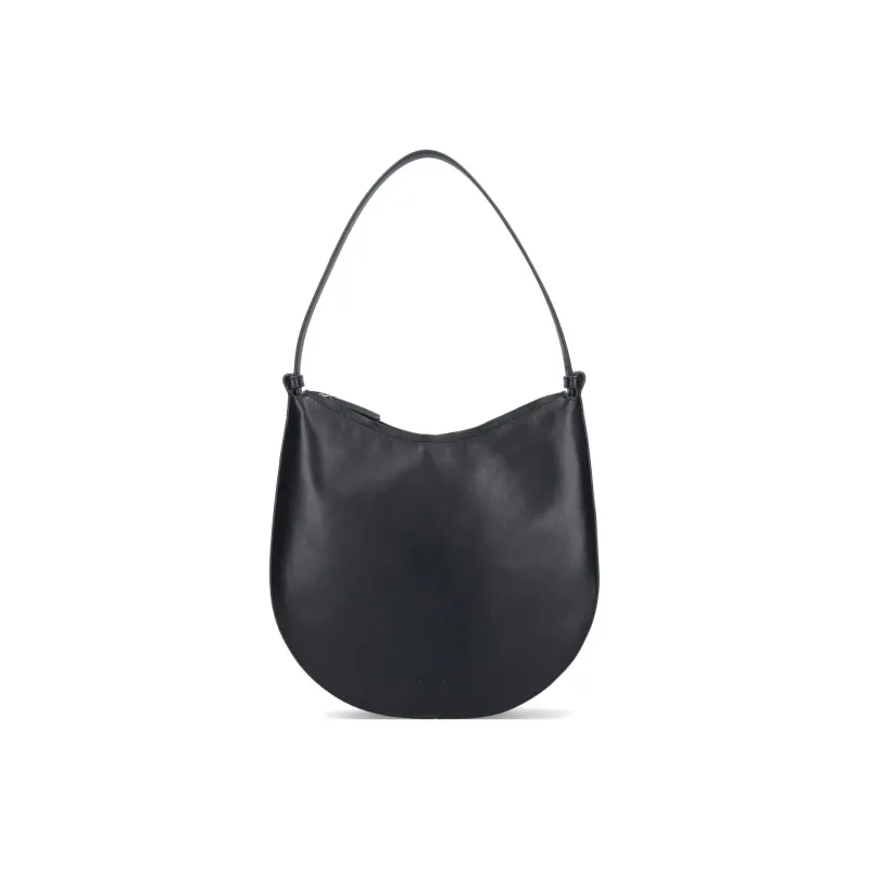 AESTHER EKME Smooth Grained Leather Hobo Bag Handbag Shoulder Bag Women's Black-0