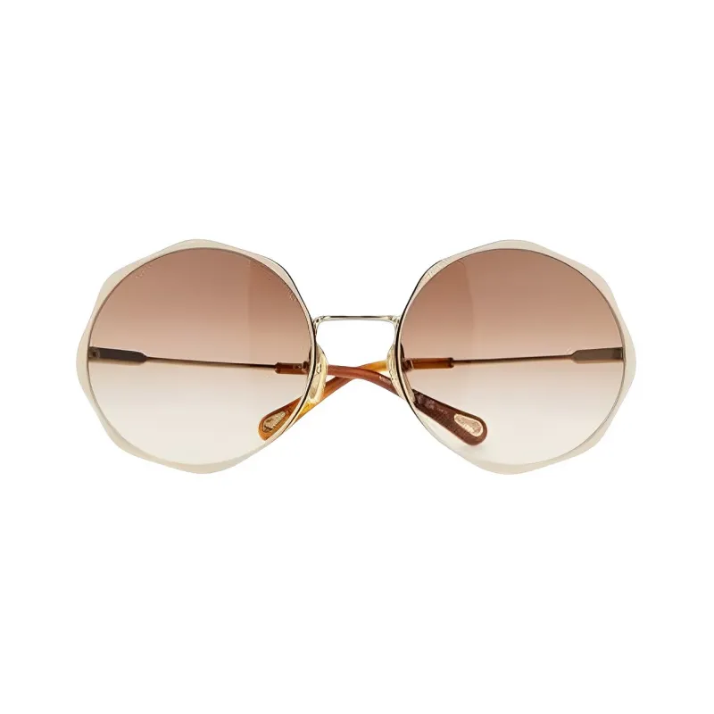 Chloé Eyewear Engraved logo Round frame Sunglasses-1