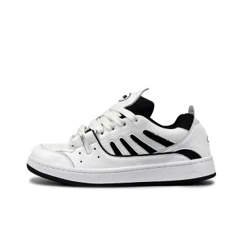 LuzaoT SUPER DRAG Puffy Shoes Low Top Skateboard Shoes Unisex White Black