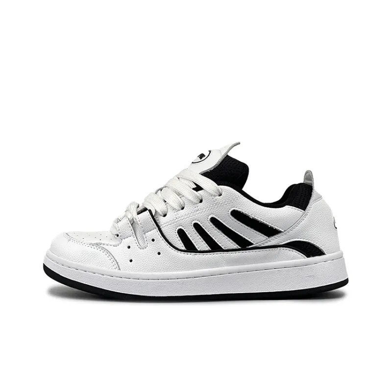 LuzaoT SUPER DRAG Puffy Shoes Low Top Skateboard Shoes Unisex White Black-0