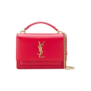 SAINT LAURENT SUNSET Smooth Cow Leather Sunset Bag One Shoulder Handbag Crossbody Bag Regular Women's Red