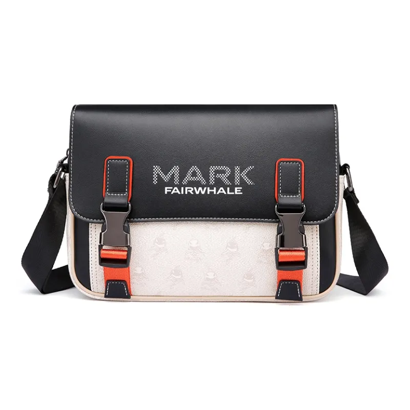 FAIRWHALE PVC Shoulder Bag, Crossbody Bag, Messenger Bag Small Size Unisex Lead Gray, Apricot, Ecru-24