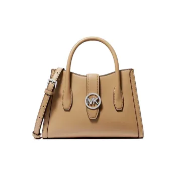 MICHAEL KORS Gabby Leather One Shoulder Handbag, Crossbody Bag Trumpets Women's Camel