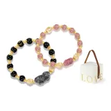 Chinese Auspicious Animal Couple Beaded Bracelet+LOVE Box