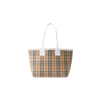 Burberry Cotton Canvas Tote Bag Shopping Bag Canvas Bag Handbag Medium Size Women's Light Brown