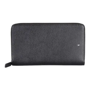 MONTBLANC Cow Leather Long Clutch Wallet Regular Men's Black