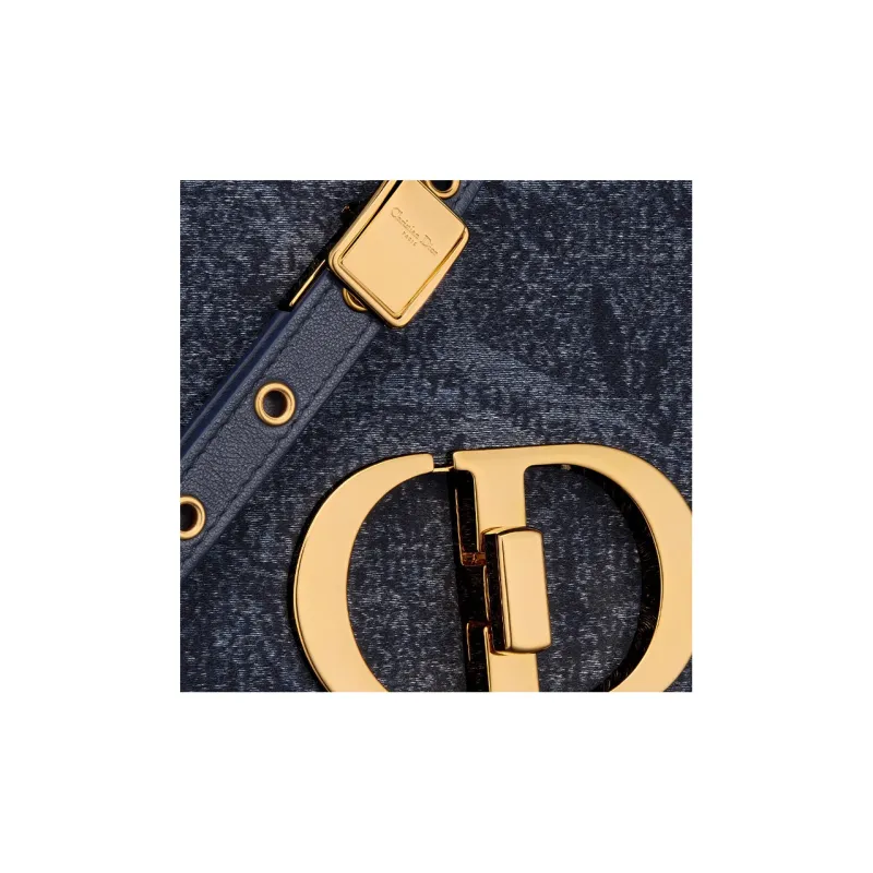 DIOR Caro Albero Della Vita Jacquard Pattern Shoulder Bag, Crossbody Bag Medium Size Women's Denim Blue-5