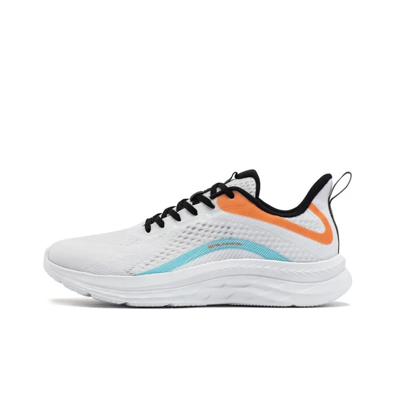 361° Anti-Slip And Wear-Resistant Breathable Low-Top Running Shoes Men's White Blue Orange-0