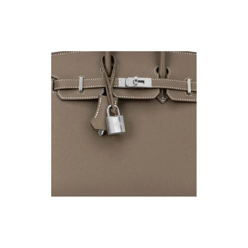 HERMES Birkin Cow Leather Birkin Bag Handbag Women's Elephant Gray-5