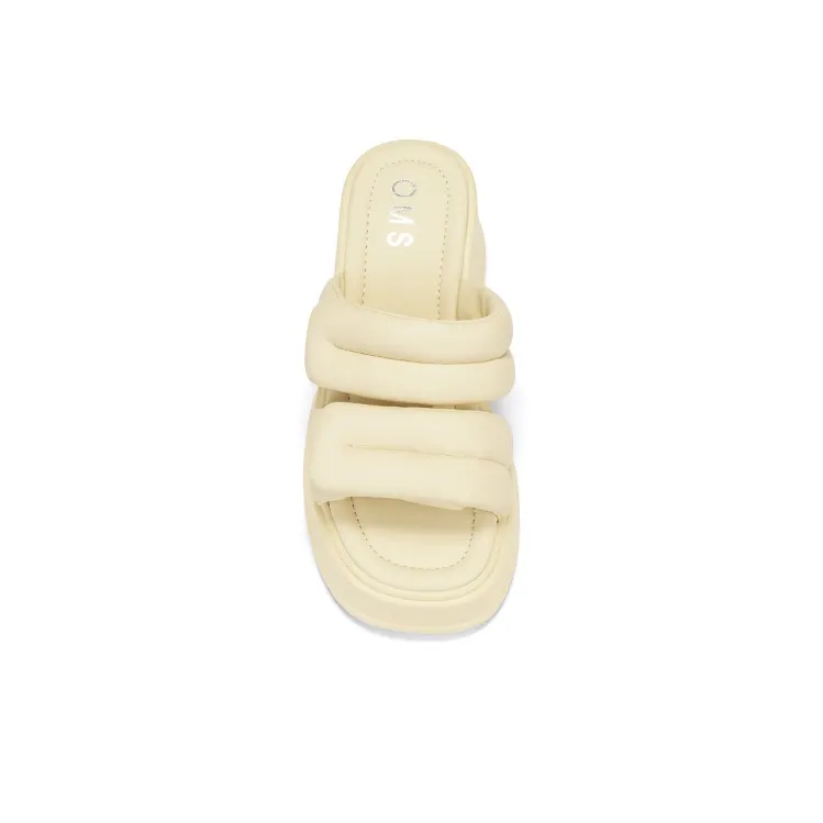 OMS Slide Slippers Women's Beige/Light Yellow-4