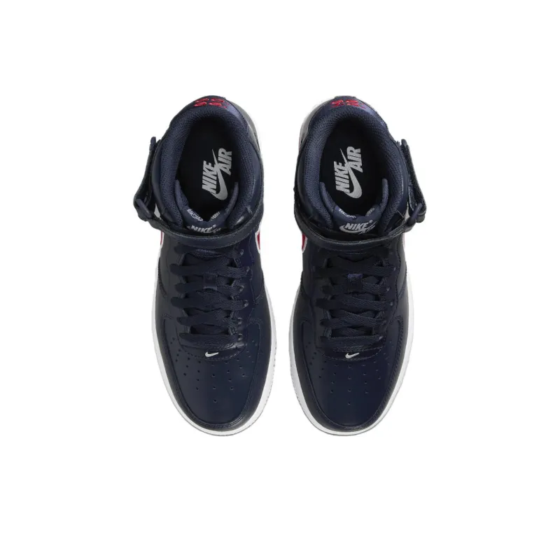 Nike Air Force 1 '07 Mid Obsidian University Red White Wolf Grey Women's-3