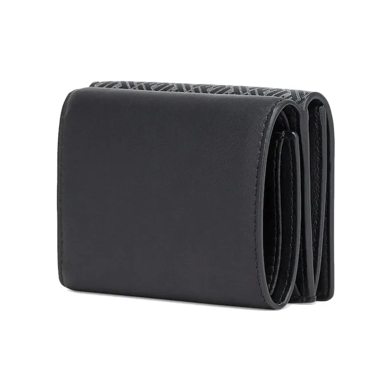 FENDI Calfskin Card Holder, Wallet Regular Men's Black Gray-1