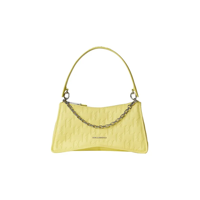 KARL LAGERFELD PU Crossbody Bag, Shoulder Bag Regular Women's Yellow-0