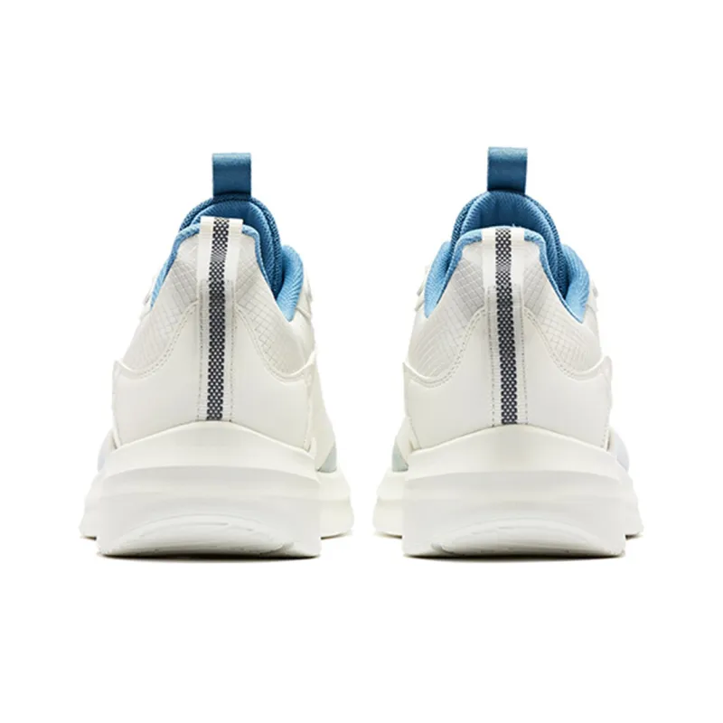 QIAODAN Anti Slip And Wear Resistant Breathable Low Top Running Shoes Men's White Blue-3