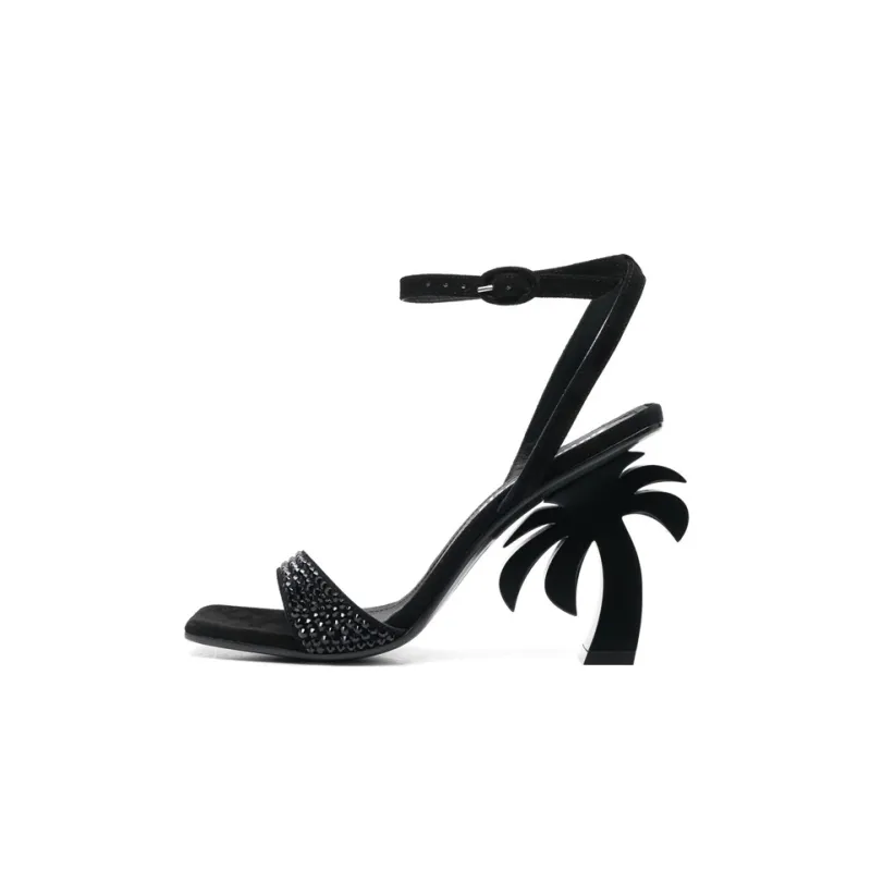 PALM ANGELS One Strap Sandals 10cm Women's Black-0