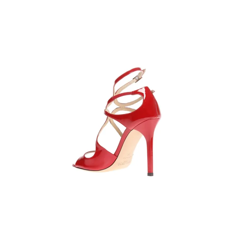 Jimmy Choo Ivette One-Strap Sandals 10cm Women's Red-3