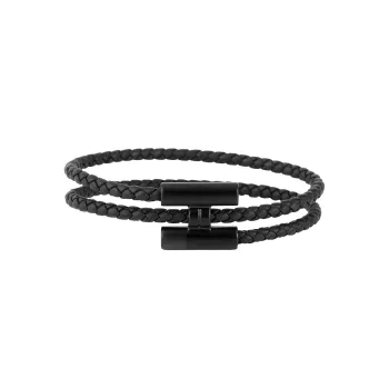 HERMES Calfskin Bracelets Men's Black