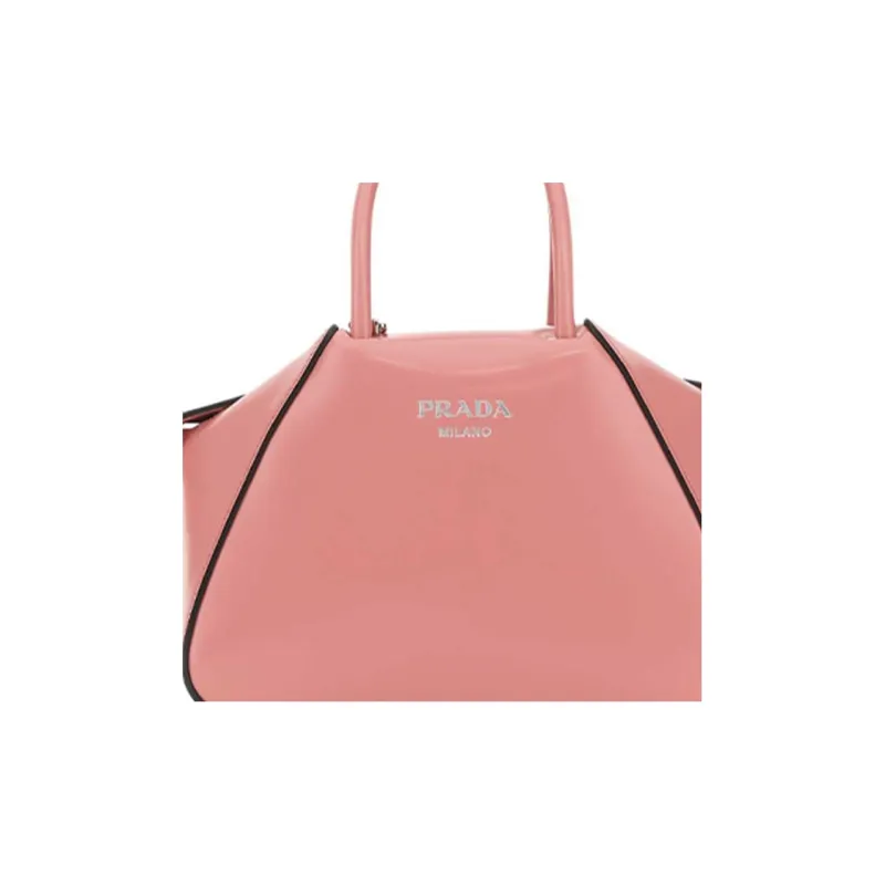 PRADA Leather One Shoulder Handbags Women's Pink-5