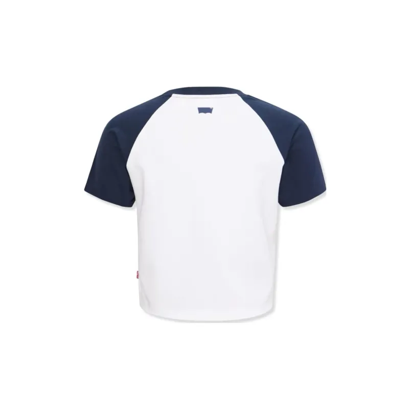 Levis Crop Tops Women's Blue With White Lettering-1