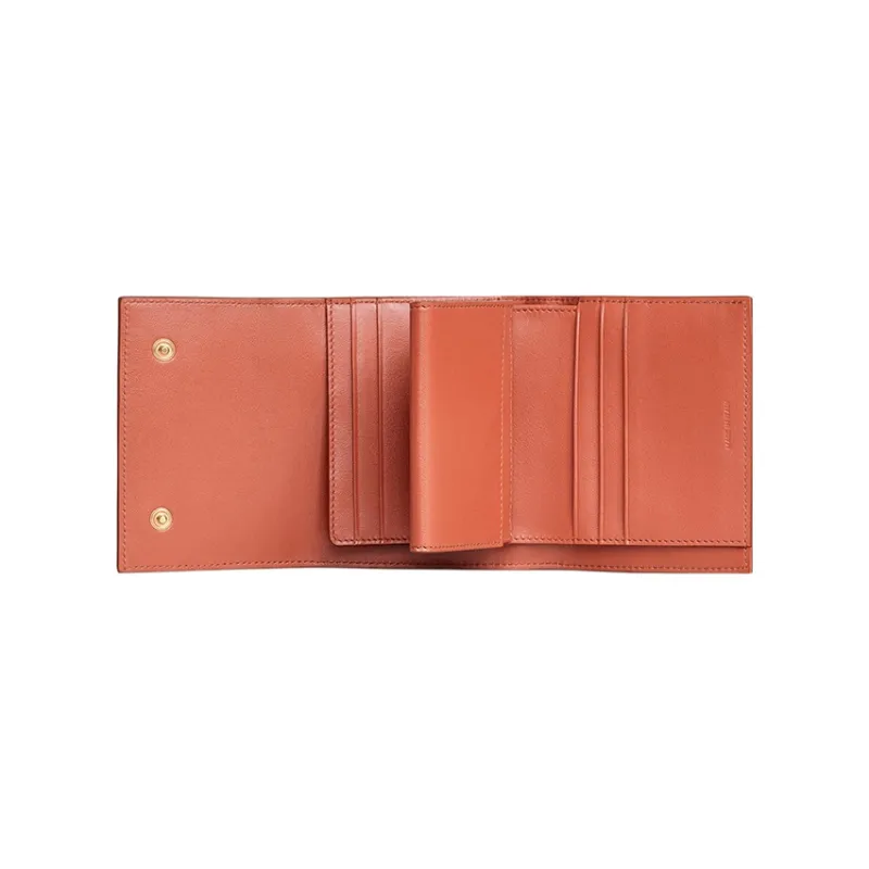 CELINE Calfskin Wallet Small Size Women's Pink-3