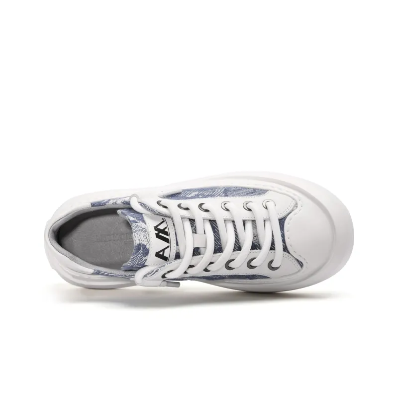 Anthony Miles Stylish Skateboarding Shoes Men's White Blue-2
