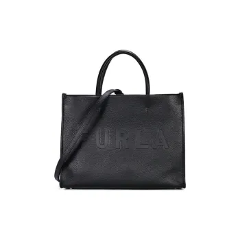 Furla Grained Cow Leather Tote Bag Shopping Bag Shoulder Bag Crossbody Bag Handbag Medium Size Women's Black